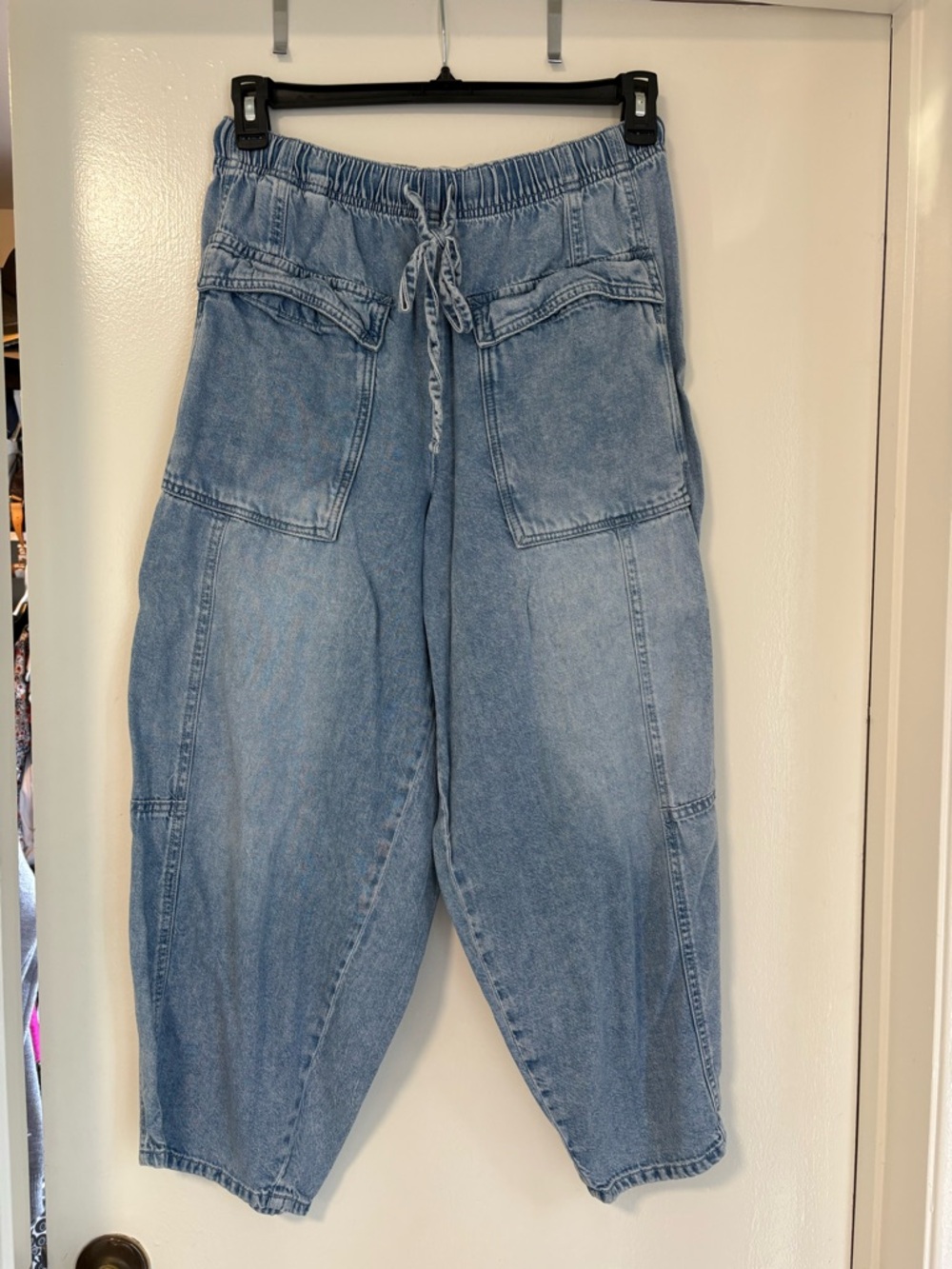 Habitual Light Blue Elastic Waist Denim Joggers